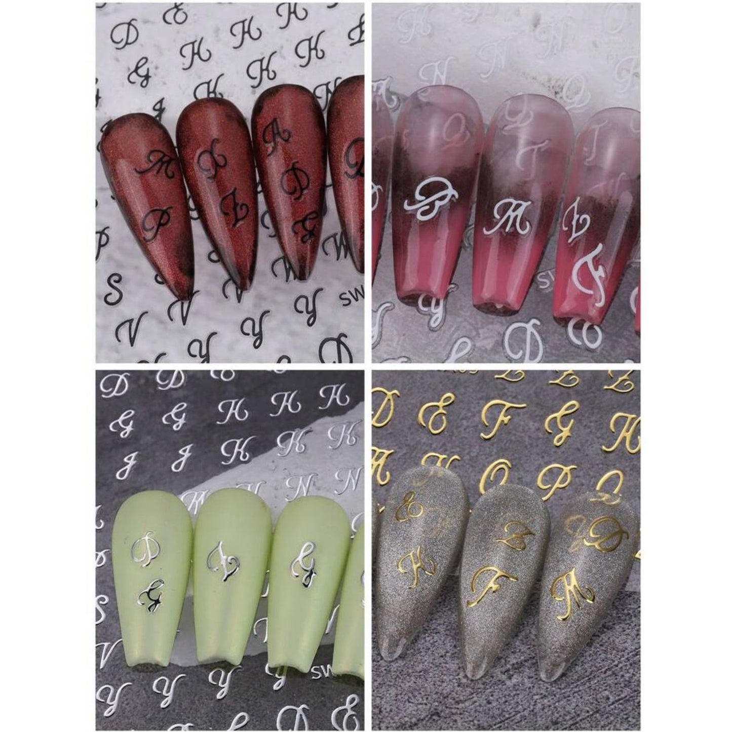 Letter Nagel Stickers Engels Zwart | Professionails By Nikki