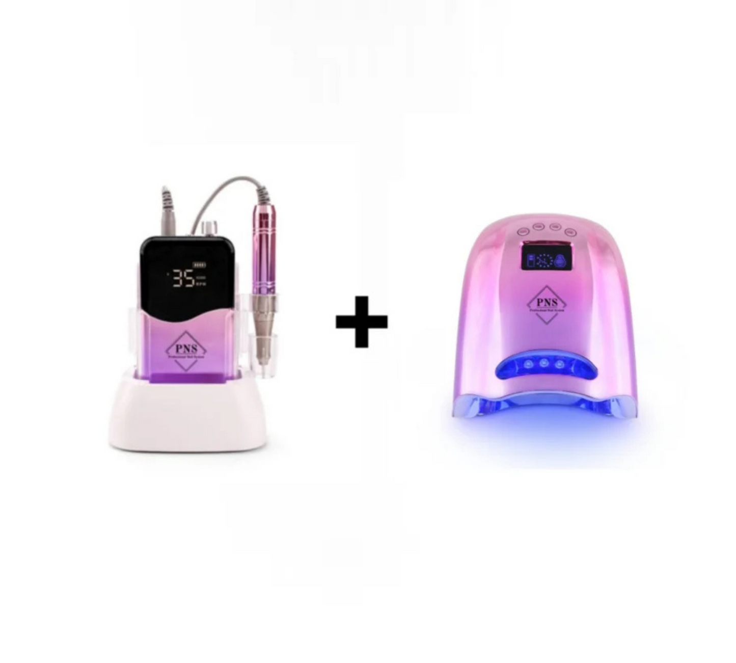 PNS Combi Deal Nail Drill + Lamp Purple/Pink