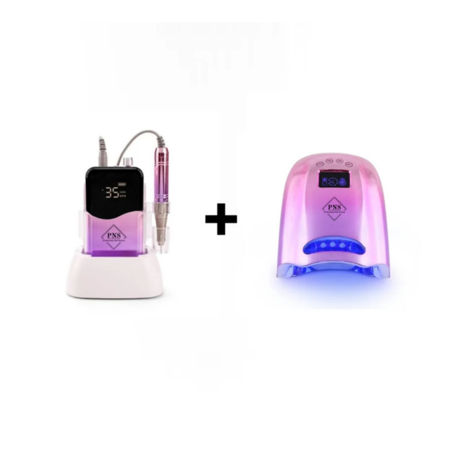 PNS Combi Deal Nail Drill + Lamp Purple/Pink