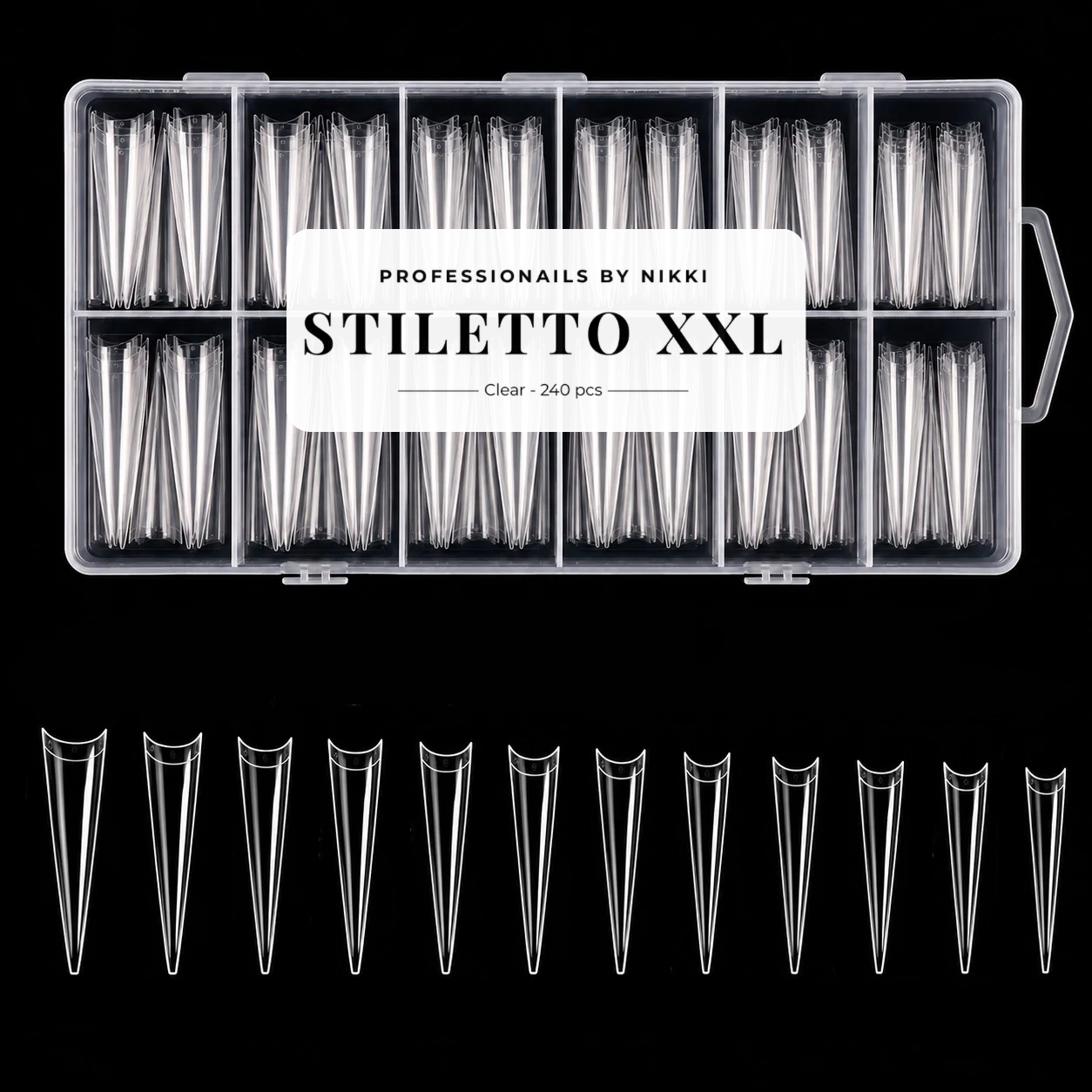Tip Box Stiletto XXL Clear | Professionails By Nikki