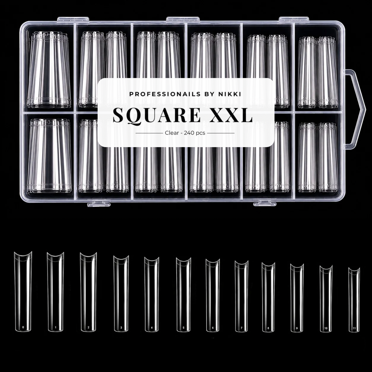 Tip Box Square XXL Clear | Professionails By Nikki