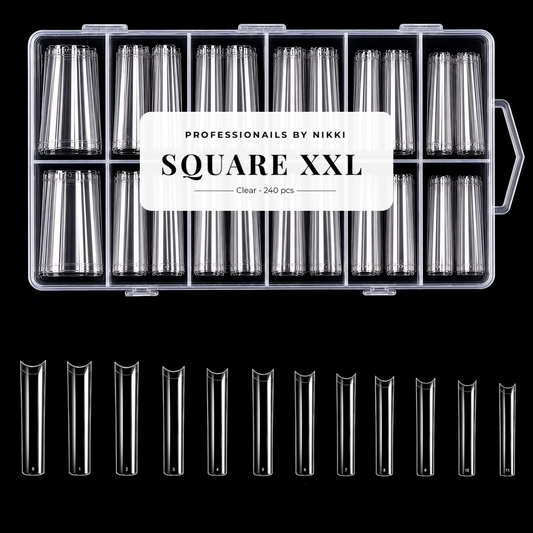 Tip Box Square XXL Clear | Professionails By Nikki