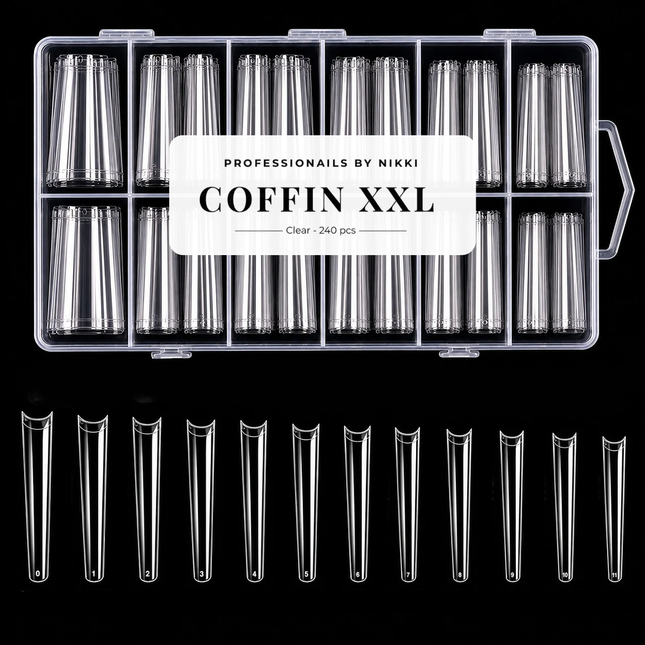 Tip Box Coffin XXL Clear | Professionails By Nikki
