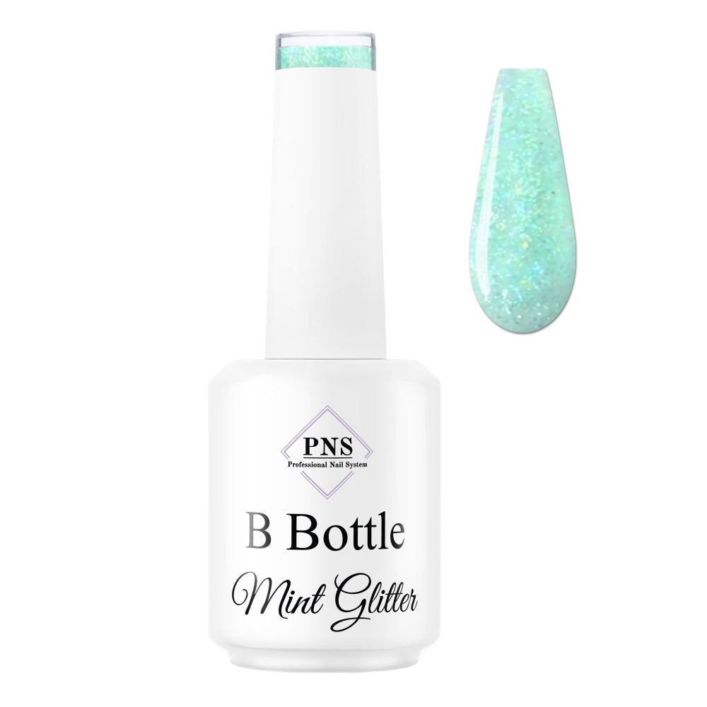 PNS B Bottle Mint Glitter
