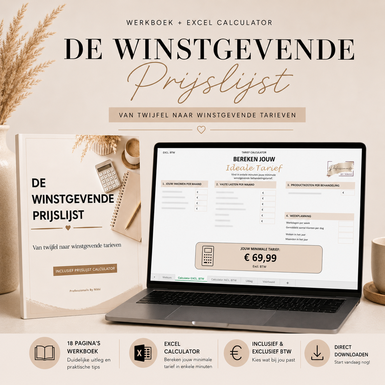 Online Cursus De Winstgevende Prijslijst – Praktisch Werkboek + Tarief Calculator