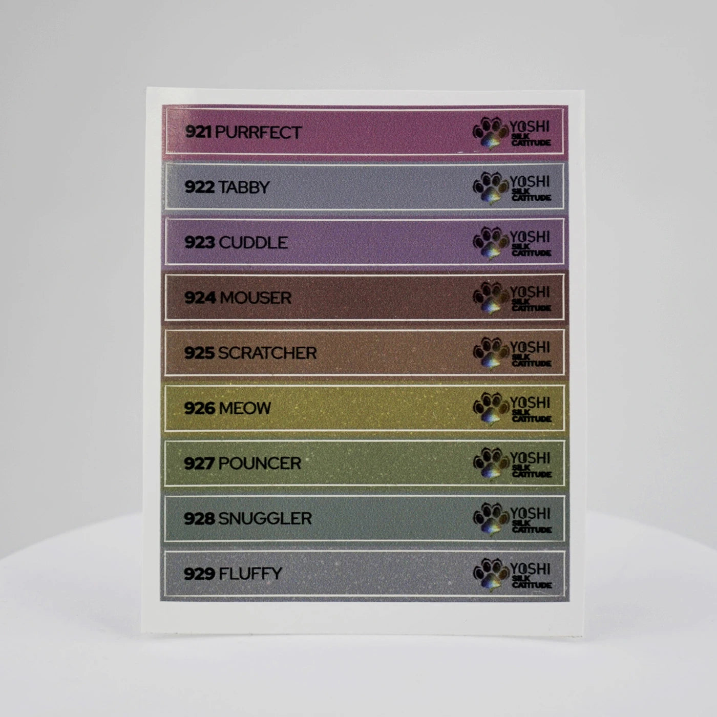 Yoshi Silk Catitude Collection – 921 t/m 929 + Gratis Colourpop Stickers