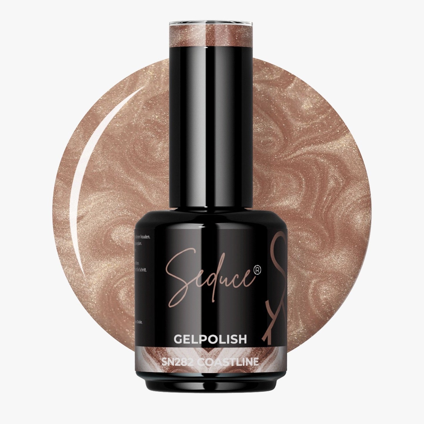 Beige pearl gelpolish colordrop van Seduce® Coastline SN282 met warme zandkleurige tint